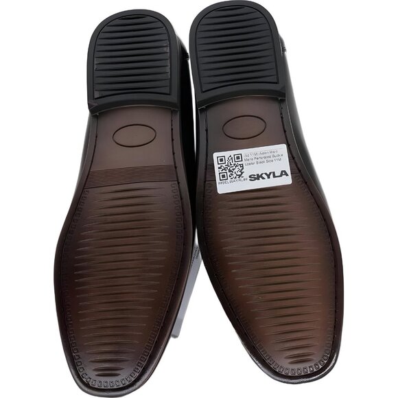 Aston Marc Perforated Buckle Loafers Black Slip-On Dress Shoes Mens US 11M - Picture 6 of 6